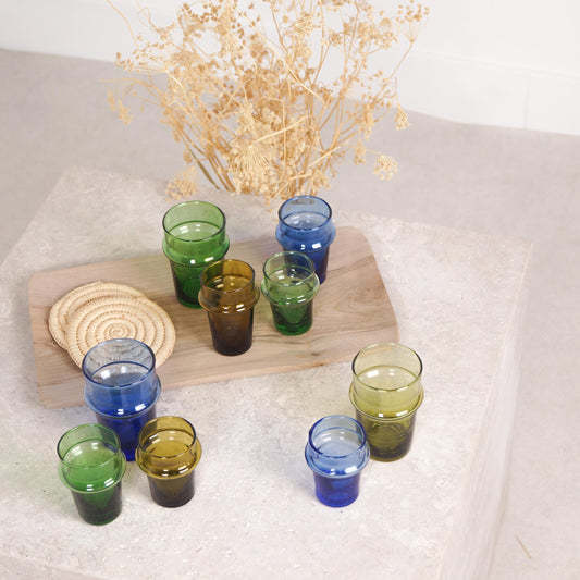 Set of 6 Traditional Moroccan Hand-Blown Glasses
