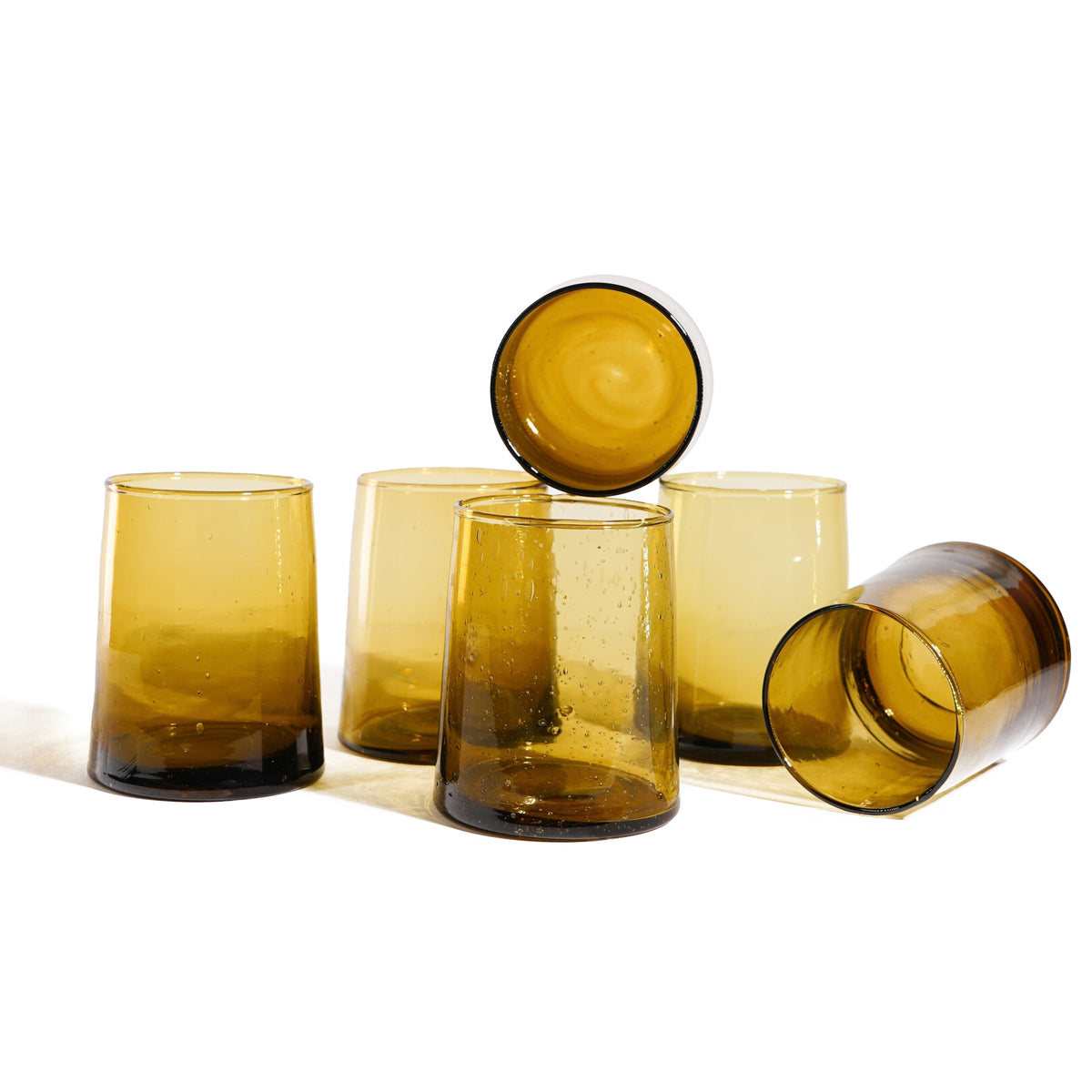 Ensemble de 6 verres traditionnels marocains soufflés à la main