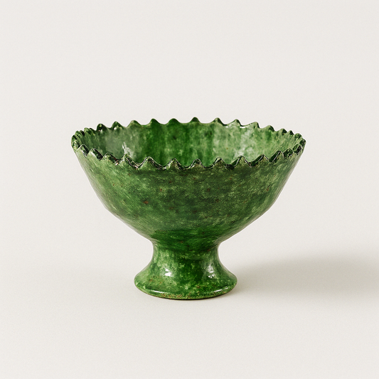 Moroccan Tamegroute Waterfall Green Bowl