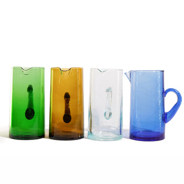 Handmade Recycled Glass Pitcher