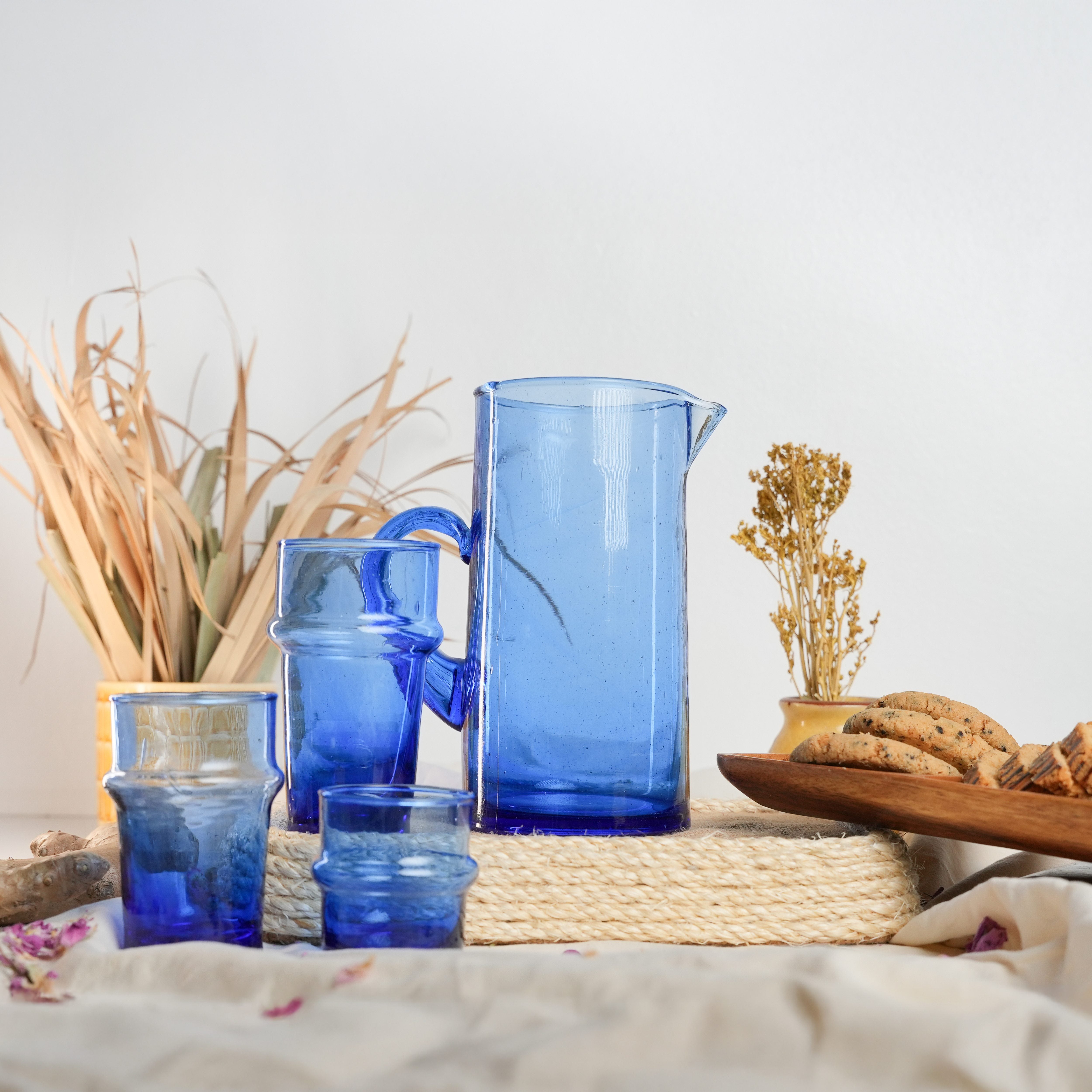 Set of 6 Traditional Moroccan Hand-Blown Glasses