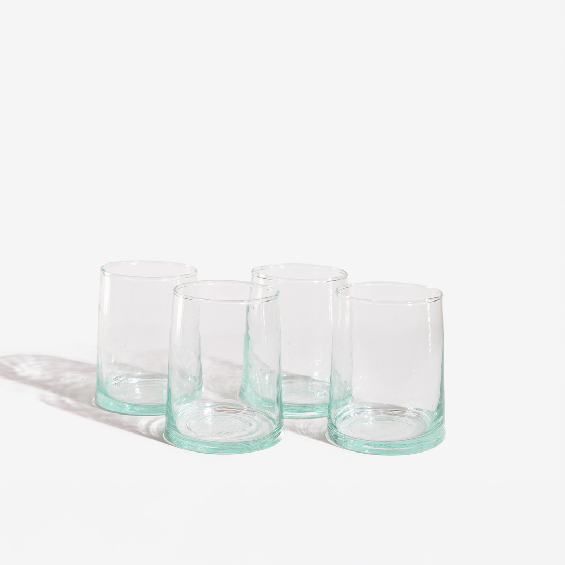 BLUE TUMBLER SET OF 6 - RECYCLED GLASS HANDMADE
