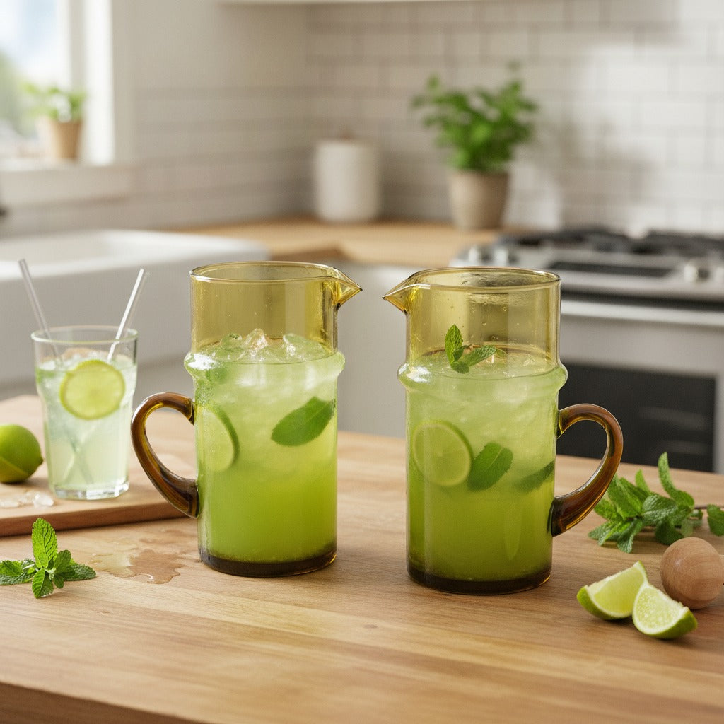 BELDI PITCHER - RECYCLED GLASS HANDMADE