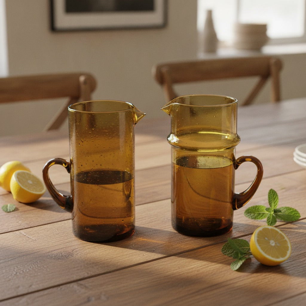 BELDI PITCHER - RECYCLED GLASS HANDMADE