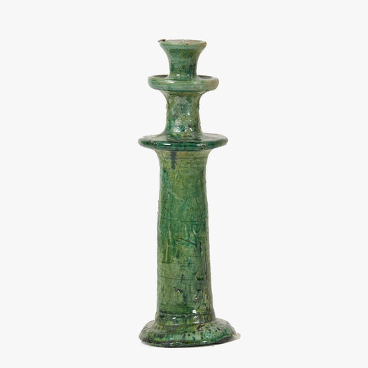 Moroccan Vintage Tamegroute Green Candlestick Holder